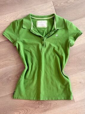 Y2K Aeropostale Women's Green Polo Shirt